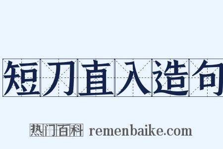短刀直入造句是什么意思的图片